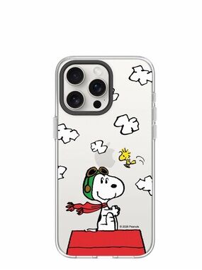Clear Snoopy & Woodstock Graphic IPhone 15 pro Max Case - White/Red